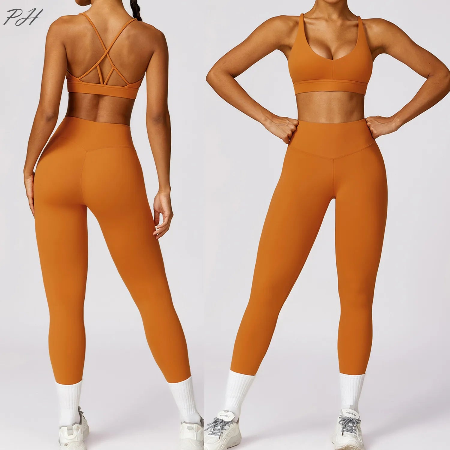 Powerfit Set: Leggings and Crisscross Back Top - Performance and Style