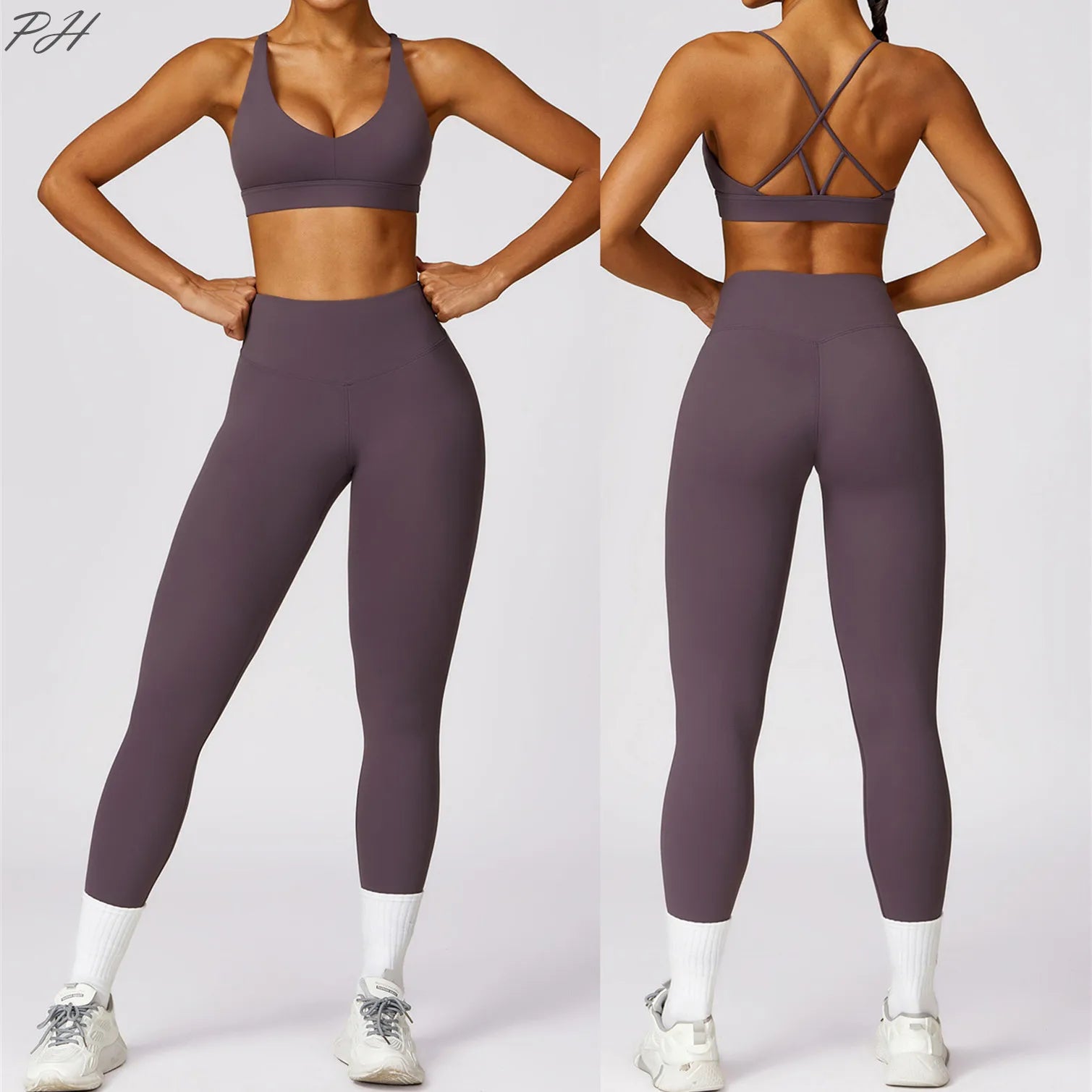 Powerfit Set: Leggings and Crisscross Back Top - Performance and Style