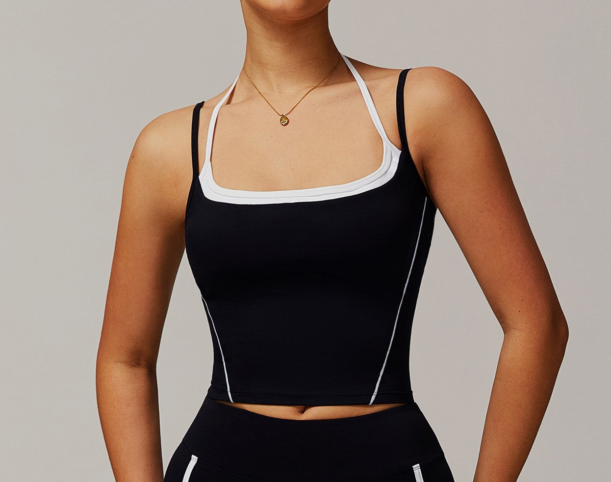 BLACK AND WHITE TOPS WITH SIDE STRIPES