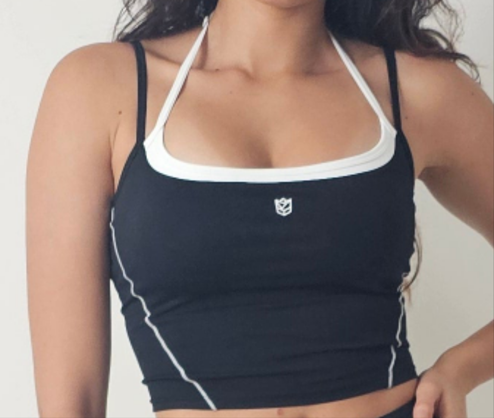 BLACK AND WHITE TOPS WITH SIDE STRIPES