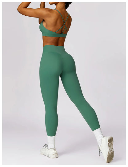 Powerfit Set: Leggings and Crisscross Back Top - Performance and Style