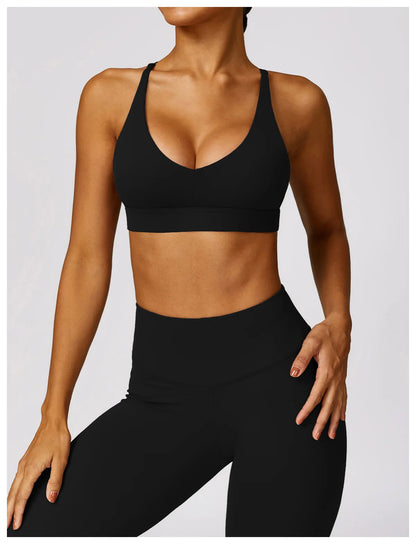 Powerfit Set: Leggings and Crisscross Back Top - Performance and Style