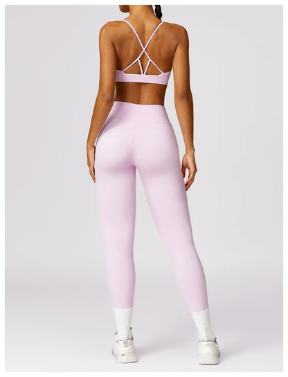 Powerfit Set: Leggings and Crisscross Back Top - Performance and Style