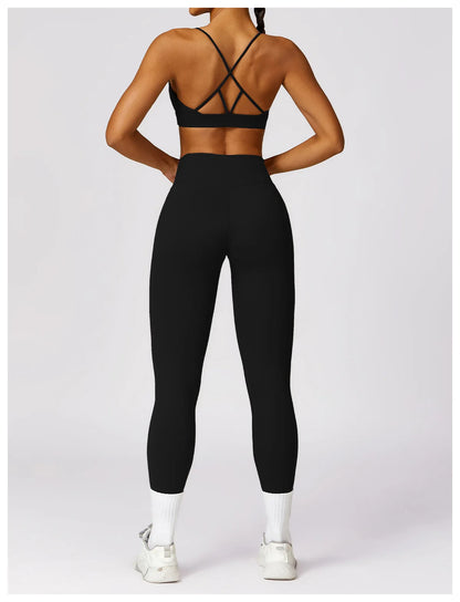 Powerfit Set: Leggings and Crisscross Back Top - Performance and Style