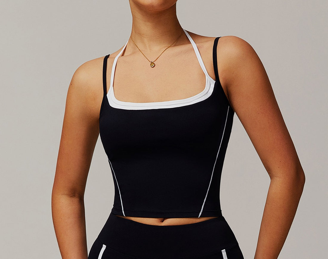 BLACK AND WHITE TOPS WITH SIDE STRIPES