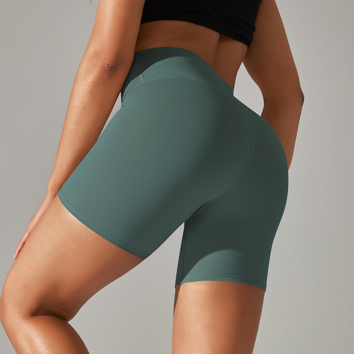 3&quot; High Waist Fitness Short - Teal Green