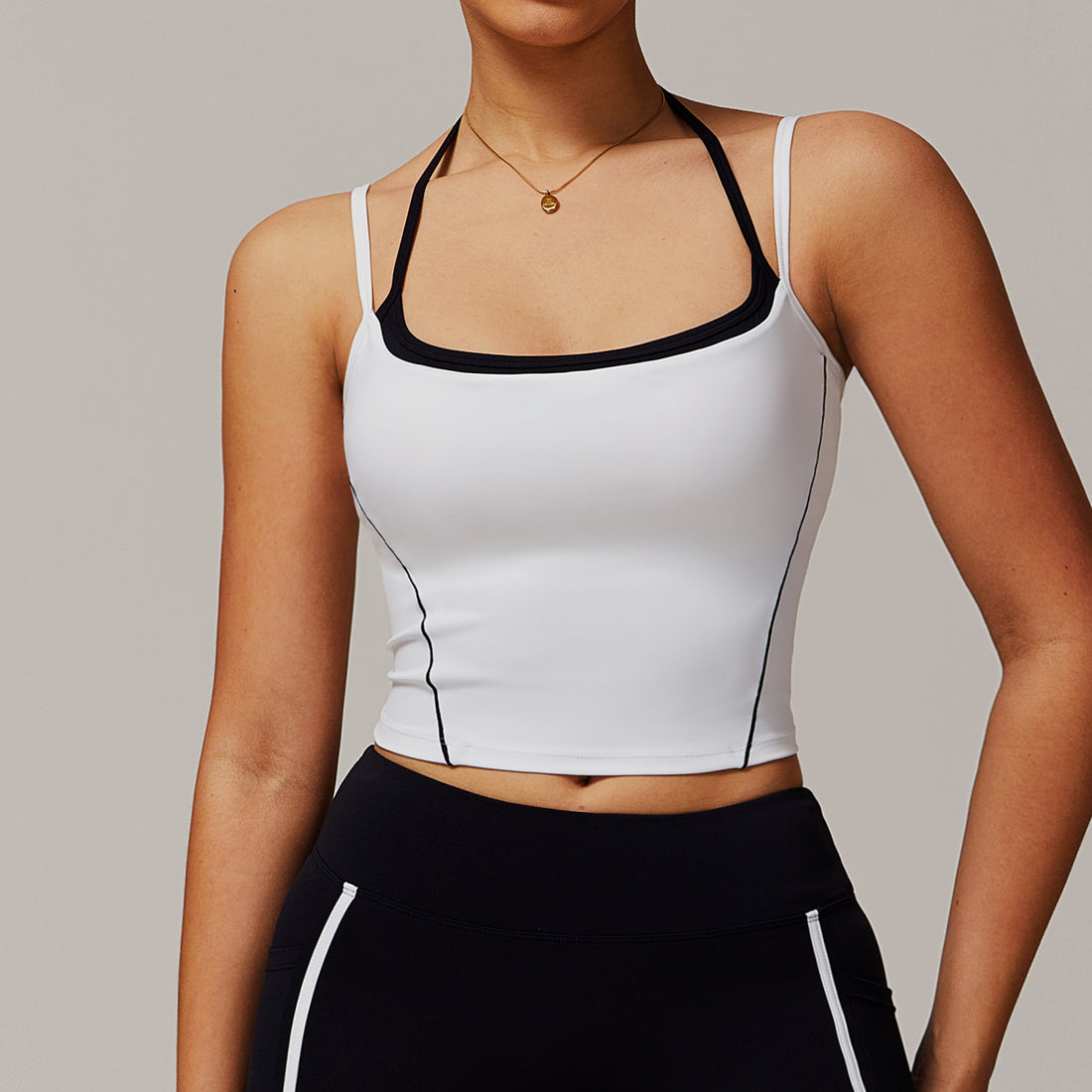 BLACK AND WHITE TOPS WITH SIDE STRIPES